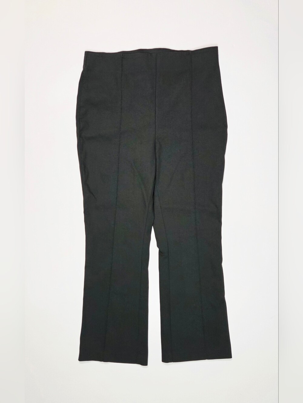 Loft Olive Green Pintuck High-Waist Flare Ankle Pants Women's 12 Business Casual